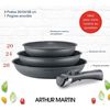 Batería De Cocina Juego De 3 Sartenes - Gris Mate 20-24-28 Cm