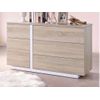 Cómoda Baja Napoli 6 Cajones 120x38.8x69.9 Cm Color Color Natural Claro, Blanco Vente-unique