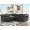 Sofá Fijo Chesterfield  220x220x74 Cm Color Gris Antracita Venta-unica