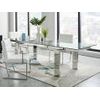 Mesa Extensible Lubana  270x100x75 Cm Color Transparente, Plateado Venta-unica