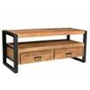 Mueble Bajo De Tv Harlem 2 Cajones 120x45x50 Cm Color Color Natural Oscuro Vente-unique