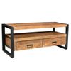 Mueble Bajo De Tv Harlem 2 Cajones 120x45x50 Cm Color Color Natural Oscuro Vente-unique