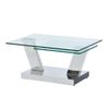 Mesa De Centro Modular Oyrus  155x60x43 Cm Color Transparente, Plateado Venta-unica