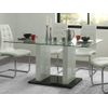 Mesa Fija Samira  150x90x74 Cm Color Transparente, Blanco Venta-unica