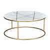 Mesa De Centro Fija Ornea  90x90x40 Cm Color Blanco, Dorado Venta-unica