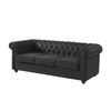 Sofá Fijo Chesterfield  205x88x72 Cm Color Negro Venta-unica