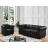 Sofá Fijo Chesterfield  205x88x72 Cm Color Negro Venta-unica