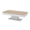 Mesa De Centro Fija Astulia  146x59x40.2 Cm Color Color Natural Claro, Blanco Venta-unica