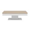 Mesa De Centro Fija Astulia  146x59x40.2 Cm Color Color Natural Claro, Blanco Venta-unica