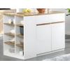 Isla Cocina Meili 1 Cajón 130x65x90 Cm Color Color Natural Claro, Blanco Vente-unique