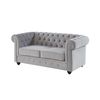 Sofá Fijo Chesterfield  168x88x72 Cm Color Gris Claro Venta-unica