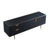 Mueble Bajo De Tv Likana 2 Cajones 160x43.5x57 Cm Color Negro, Dorado Vente-unique