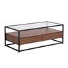 Mesa De Centro Fija Camata 2 Cajones 120x60x45.5 Cm Color Color Natural Oscuro Vente-unique