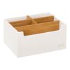 Organizador 5 Compartimentos De Fibra De Madera Five 18x15x9,5cm Blanco