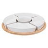 Set De 6 Piezas Aperitivo Secret De Gourmet Porcelana Blanco/madera 4,3x27x27 Cm