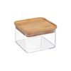 Caja Cuadrada De Poliestireno/bambú Five 10,4x10,4x7,3 Cm Transparente