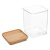 Caja Cuadrada De Poliestireno/bambú Five 10,4x10,4x7,3 Cm Transparente