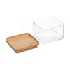 Caja Cuadrada De Poliestireno/bambú Five 14x10,4x10,4 Cm Transparente