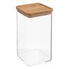 Caja Cuadrada De Poliestireno/bambú Five 20,7x10,4x10,4 Cm Transparente