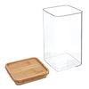 Caja Cuadrada De Poliestireno/bambú Five 20,7x10,4x10,4 Cm Transparente