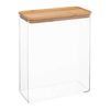 Caja Rectangular De Poliestireno/bambú Five 27,4x20,4x10,4 Transparente