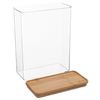 Caja Rectangular De Poliestireno/bambú Five 27,4x20,4x10,4 Transparente