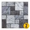 Pack De 2 Stickers De Pared Atmosphera Azulejos Gris/negro 30x30 Cm