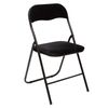 Silla Plegable De Terciopelo De Acero Five Negro 39 X 39 X 43 Cm