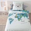 Juego De Cama Infantil Mapa Del Mundo Algodón Atmosphera 140x200x0,3cm