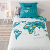 Juego De Cama Infantil Mapa Del Mundo Algodón Atmosphera 140x200x0,3cm