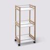 Carrito Auxiliar De Cocina De Bambu Five 36x30x82,5 Blanco