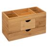 Organizador Multiusos De Bambú Con 2 Cajones  Five 24 X 12,2 X 14,5 Cm