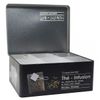 Caja Bolsas Té Metálica Moderna, Té Caja Negra Y Plateada Con Dibujos De Bolsas En Relieve, 6 Compartimentos 20,5x8x16cm