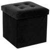 Puf Plegable De Terciopelo Poliester Atmosphera Lysander 38x38x38 Cm Negro