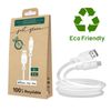 Cable Ecológico Lightning Intensidad 2.4a, 2m, Reciclable Just Green Blanco