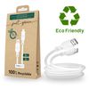 Cable Eco Usb A Usb-c De 3a Y 2m De Intensidad Reciclable Blanco Just Green