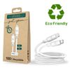 Cable Ecológico Just Green Lightning Intensidad 3a 2m Reciclable Blanco