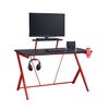 Escritorio Gamer Negro Y Rojo Con Tableta Y Accesorios - L130 Cm - L 130  X A 70  X H 75.5  Cm - Negro