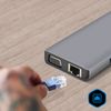 Hub Usb-c 3xusb 1x Hdmi 1x Vga 1x Ethernet 1x Usb-c 1x Microsd/sd Akashi - Gris