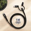 Cable Usb-c 3 En 1 Intensidad 3a Carga Sincronización 1m Akashi Negro