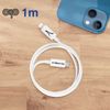 Cable Usb-c A Lightning Sincronización Carga Rápida 1 Metro Akashi Blanco