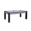 Billar Mónaco Convertible En Mesa De Comedor - 6 Personas - Color Gris Y Negro Con Alfombra Gris