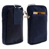 Funda Cinturón Universal Bolsa Doble Bolsillo Con Cremalleras Nylon Tupido Azul