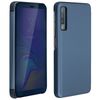Funda Libro Espejo Azul Samsung Galaxy A7 2018 Tapa Translúcida Soporte