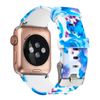 Correa Apple Watch 42 / 44 Mm Diseño De Flores – Blanco Y Azul