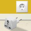 Adaptador De Enchufe Reino Unido, América, Caribe A Europeo – Blanco