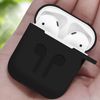 Funda Airpods 1 Y 2 Silicona Antihuellas Con Mosquetón - Negro