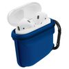 Funda De Silicona Rugosa Airpods 1 Y 2 Con Mosquetón - Azul Oscuro