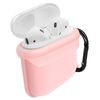 Funda De Silicona Rugosa Airpods 1 Y 2 Con Mosquetón - Rosa