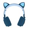 Cascos Bluetooth 5.0 Diseño Gatito Con Luces Autonomía 12h - Azul Oscuro